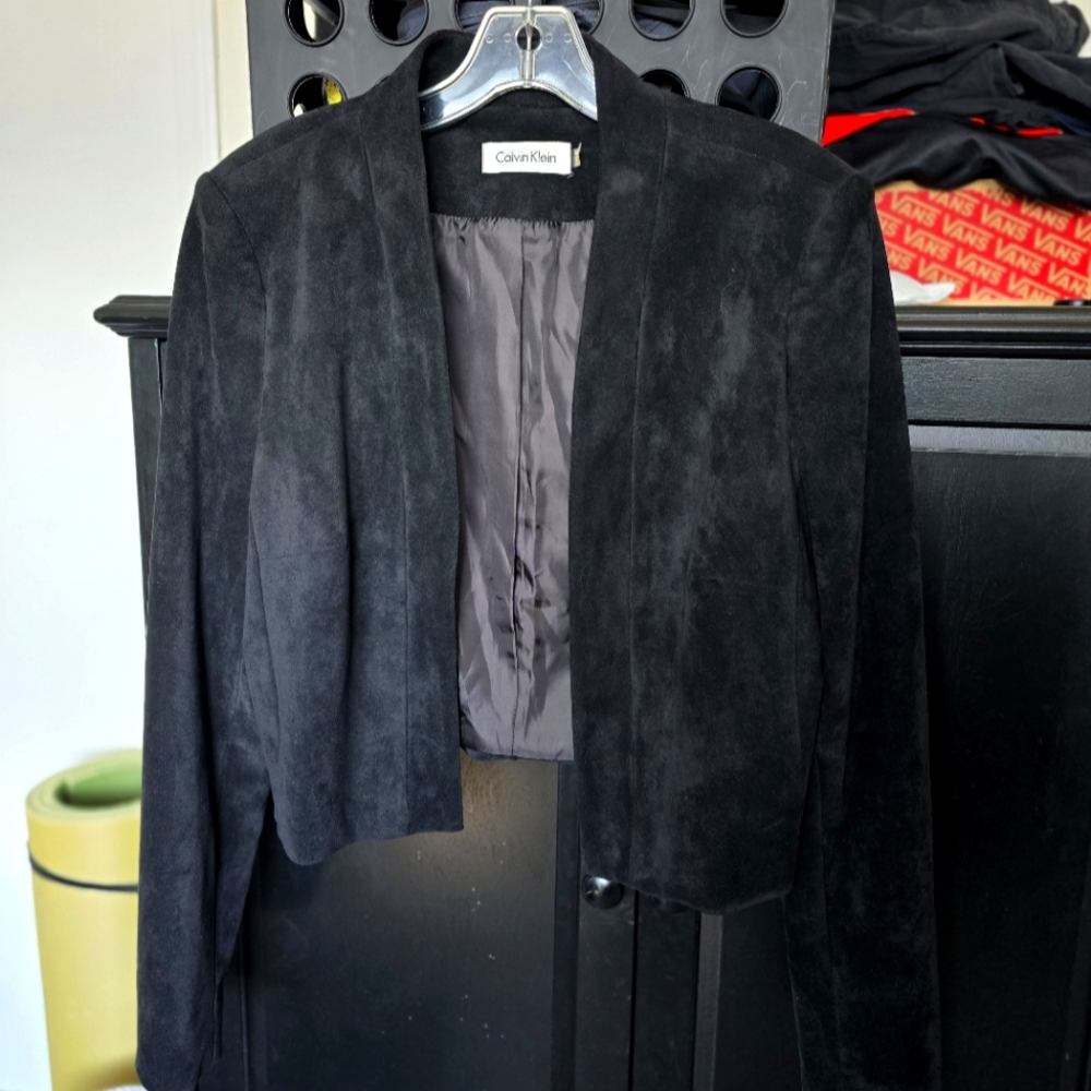Calvin Klein suede women's jacket, size Large.